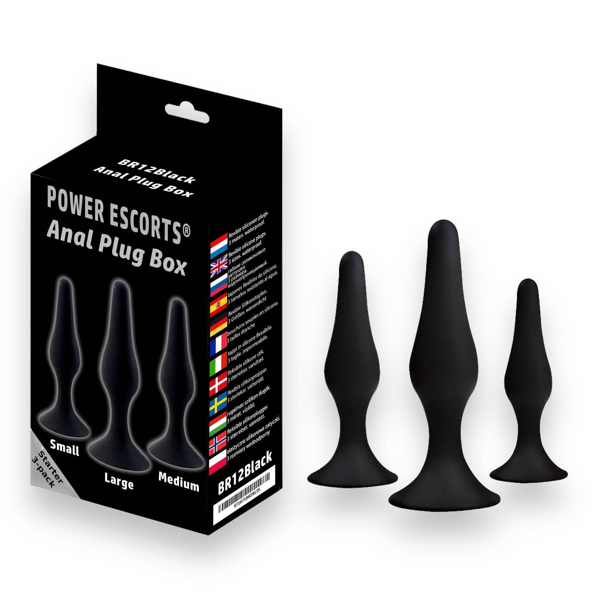 Kinky Pleasure - Vente Sex toys - Power Escorts - BR12 - Plug Anal en Silicone - Ensemble de 3 - Ventouse Puissante11