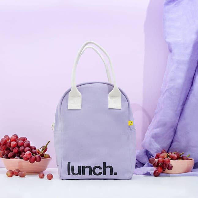 Fluf - Wholesale Lunch bag/box - Zipper Lunch Bag - ‘Lunch’ Lavender5