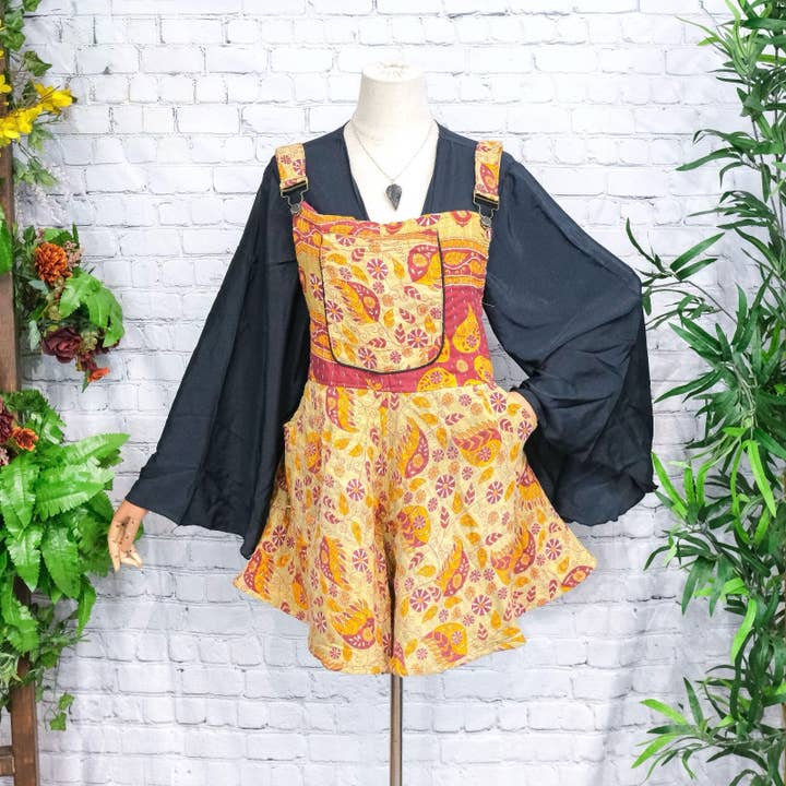 Karma Nepal Crafts - Wholesale Romper - Women's - Kantha Short Flowy Boho Romper