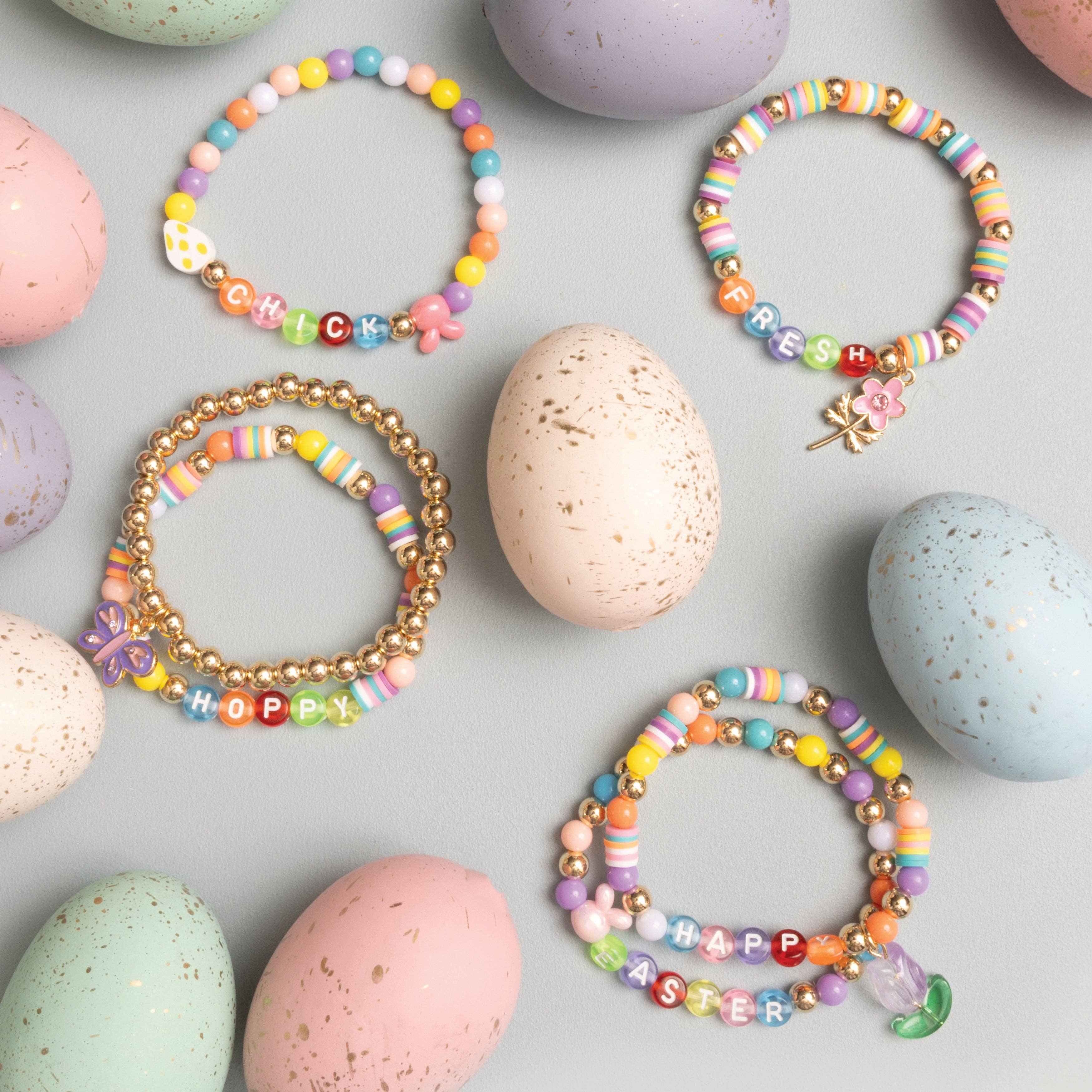 Jewelry Made by Me - Wholesale DIY Jewelry - Kids - Easter Egg Spring Brights Multicolor Letter Bead Kit2