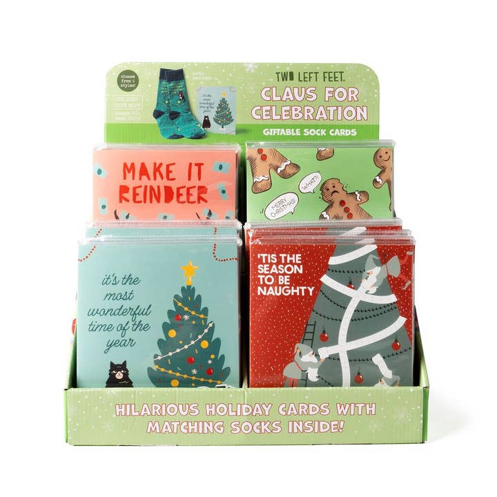 DM Merchandising - Wholesale Gift Tag - Two Left Feet Holiday Gift Card and Sock Set