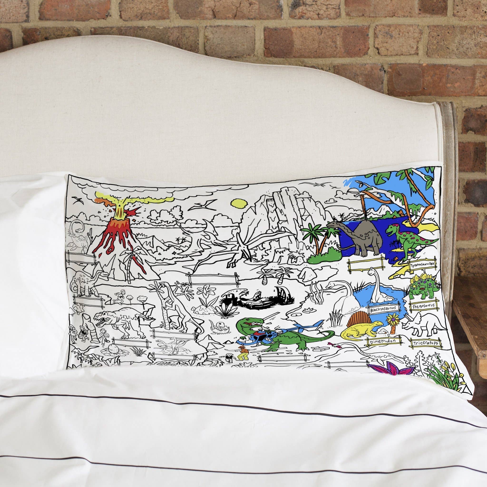 eatsleepdoodle - UK - Wholesale Bedding Pillowcase/Sham - Kids & Baby - Dinosaur Pillowcase - DIY Colouring Kit3