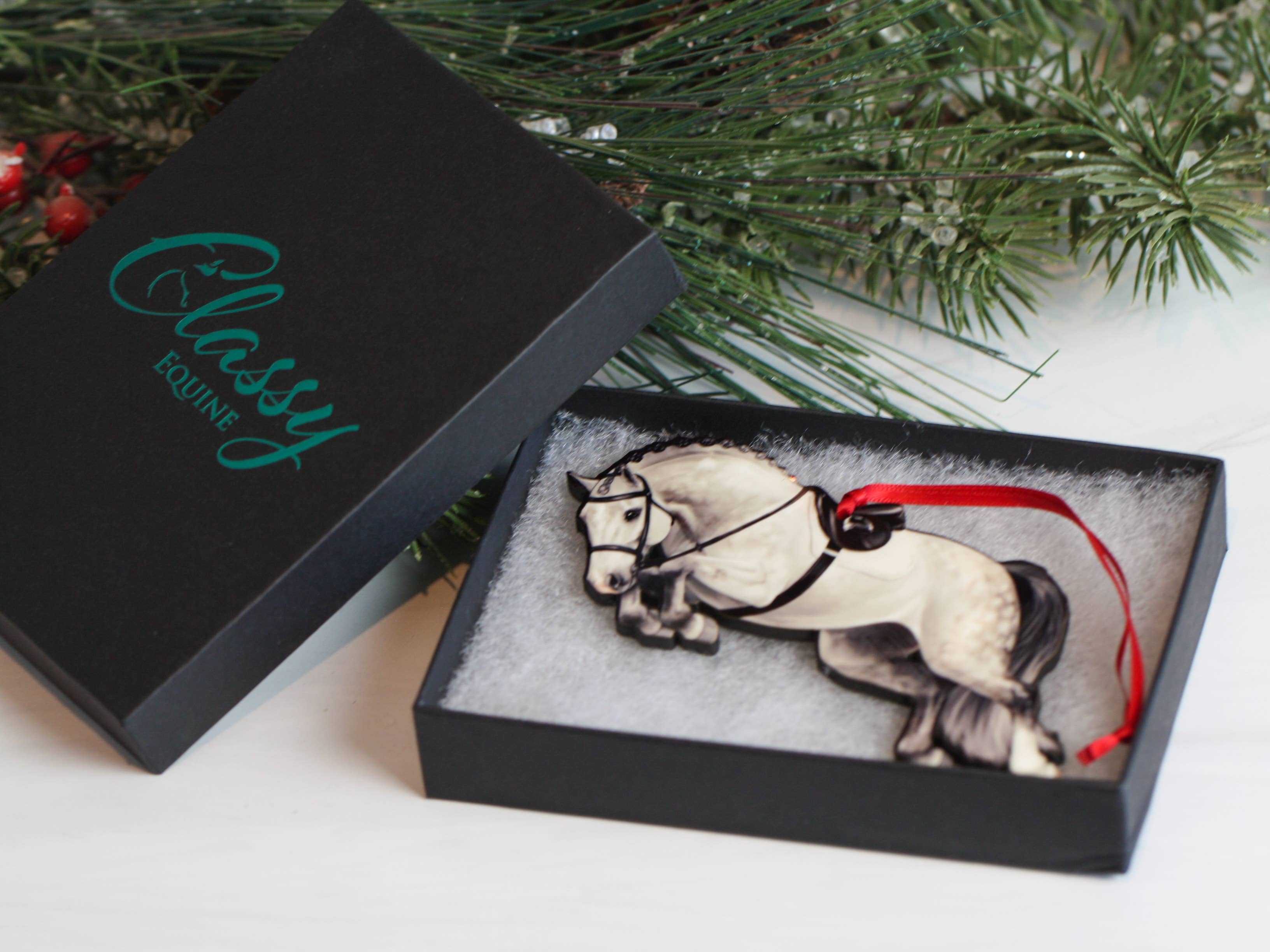 Classy Equine - Wholesale Ornament - Jumping Horse Ornament - Gray Hunter Equestrian Décor5