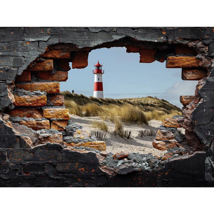 Stænkskærm - Fyrtårn på stranden for engroshandel hos Queence