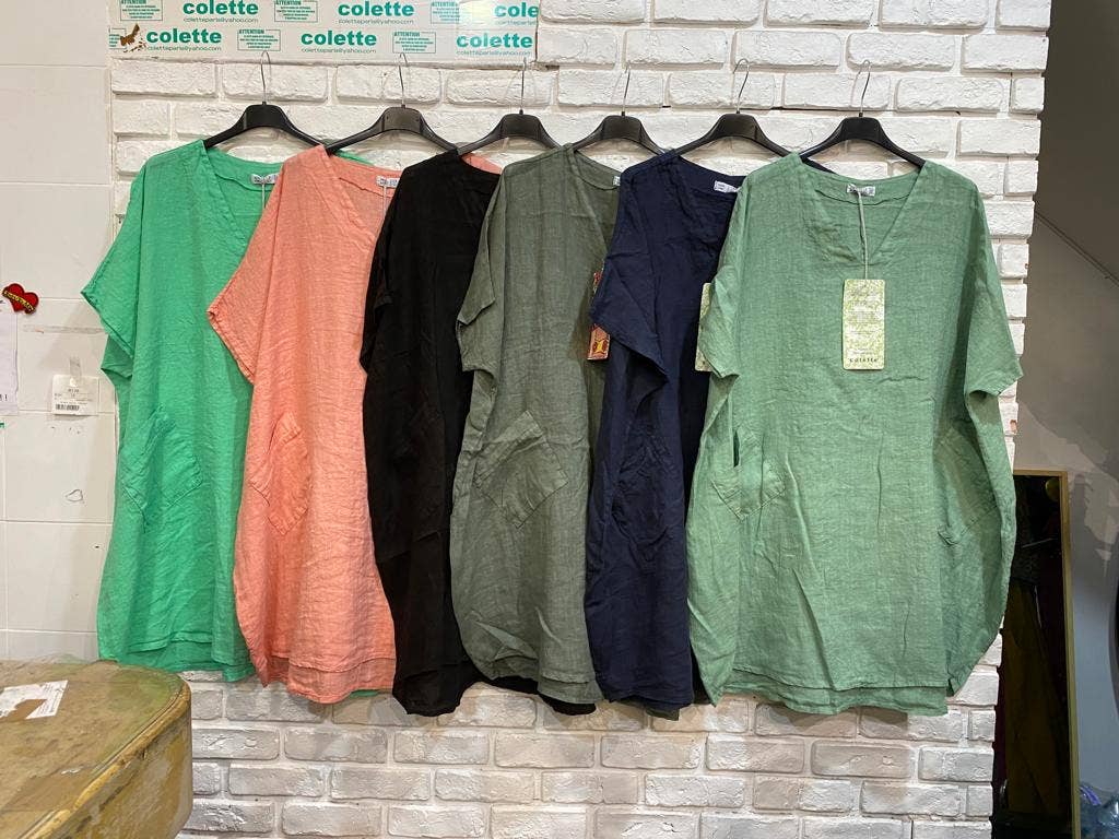la maison des fibres naturelles - Wholesale Tunic - Women's - Tunic 62804 100% linen made in Italy50