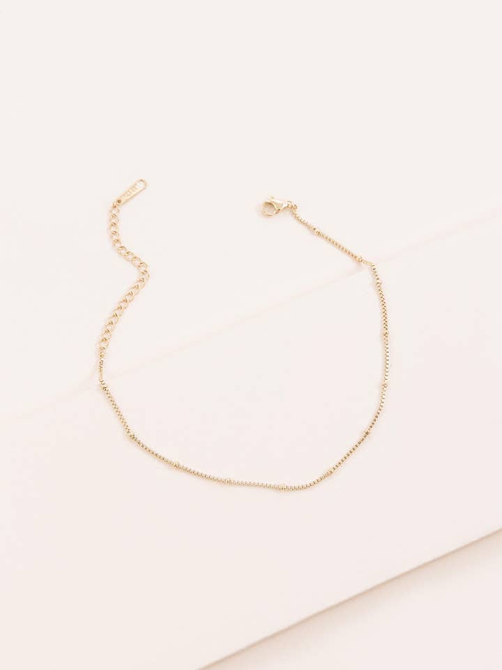 Mod Box Chain Anklet | Gold for wholesale by Lovoda