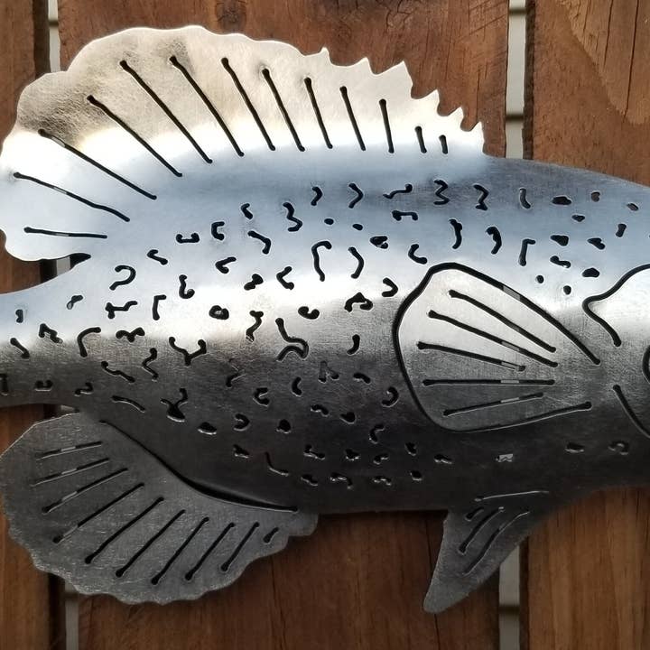 Designs by Dieter, LLC - Wholesale Wall Accent - Crappie Fish Metal Wall Art Right