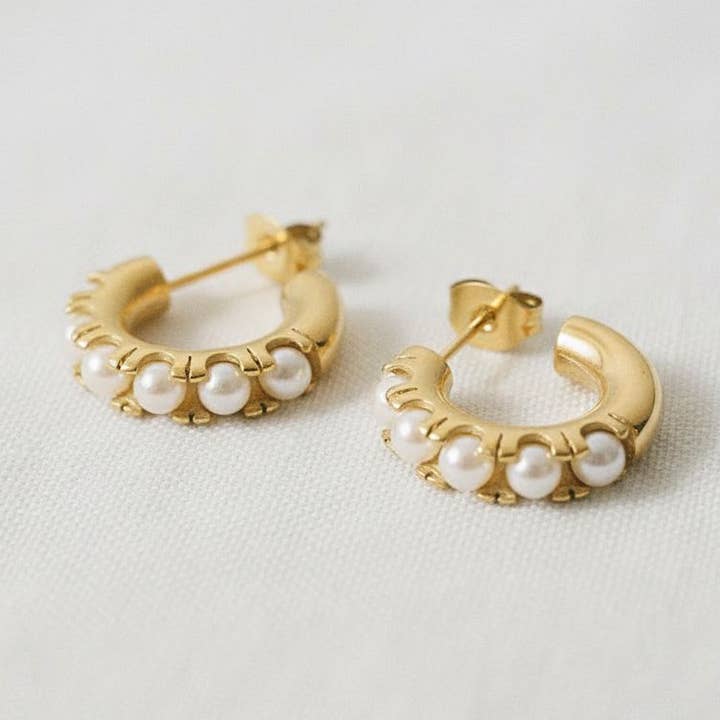 Geometrische Perlen-Tropfenohrringe mit schickem Design für den Großhandel von paperln