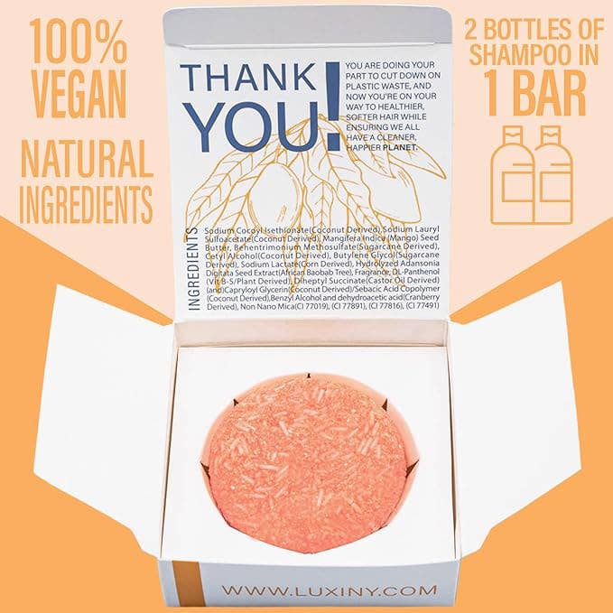 Luxiny Products - Luxurious Bath and Body – Großhandel Shampoo-Puck/festes Shampoo – Luxiny Shampoo Bar | Mango | Frizz-Kontrolle | Mangobutter