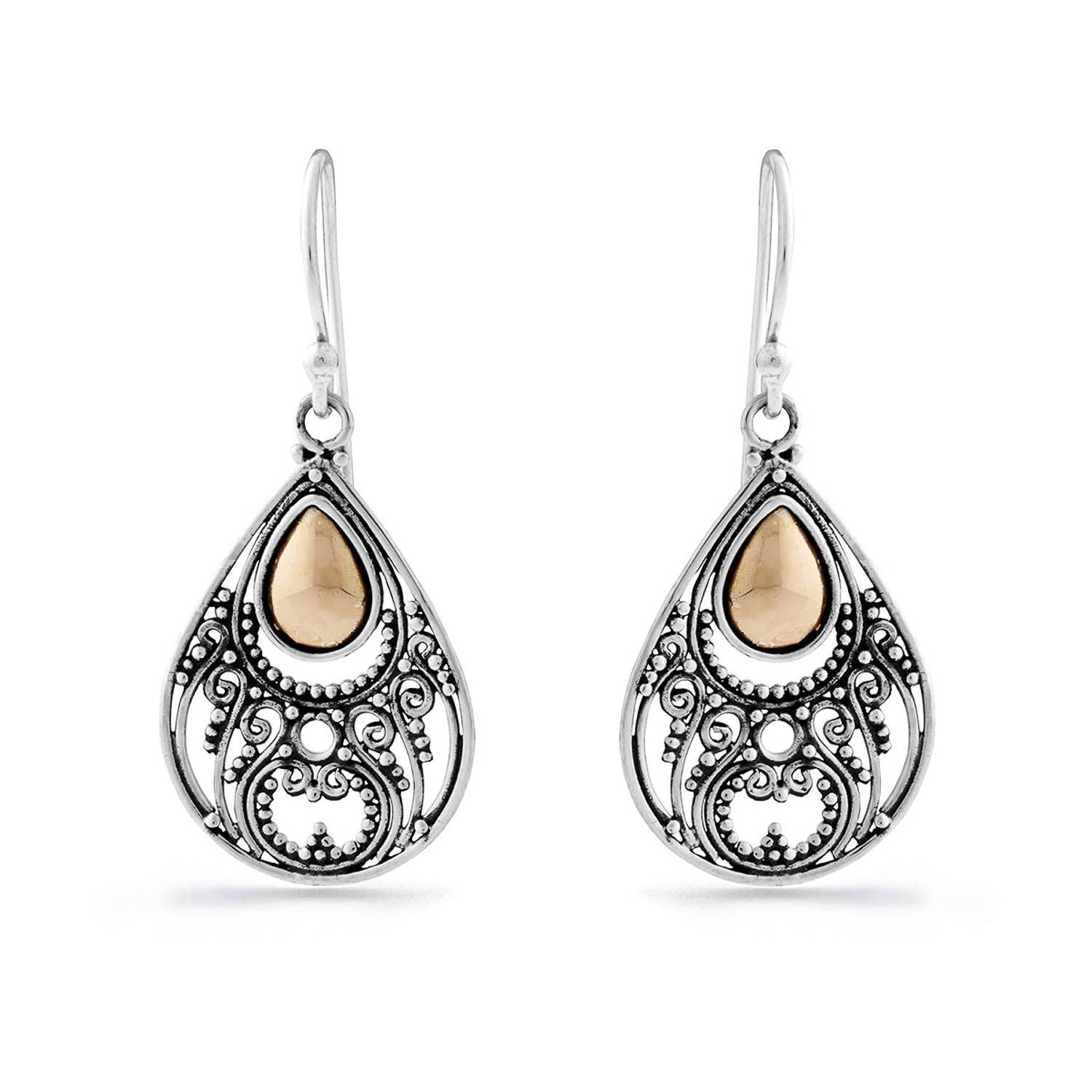 Nusa – wholesale Dangle earrings – Alamanda Silver & Gold Earrings2