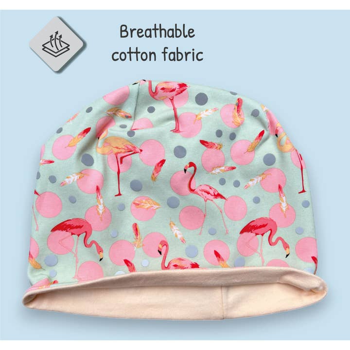 HECKBO - Wholesale Beanie - Kids - 360° Reflector Beanie & Loop – Flamingo - Jersey inside4