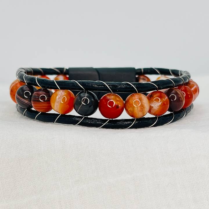 Artisan Natural Stone Leather Bracelets – Handmade in Turkey for wholesale by Loli