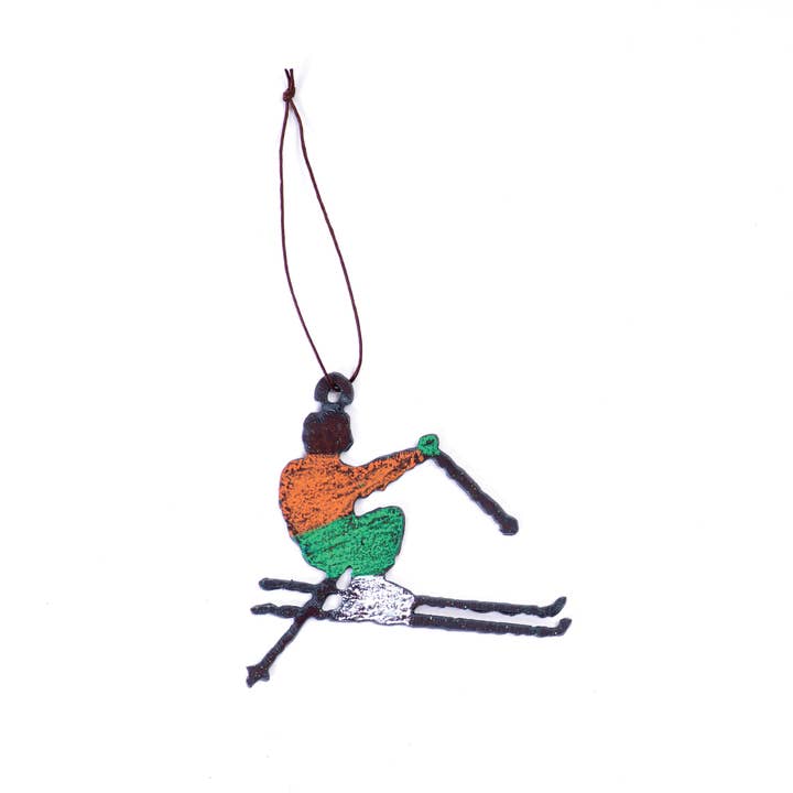 Whimsies – Großhandel Verzierung – Skifahrer-Ornament aus Metall, Weihnachtsgeschenk, Souvenir, Wintergeschenk, USA