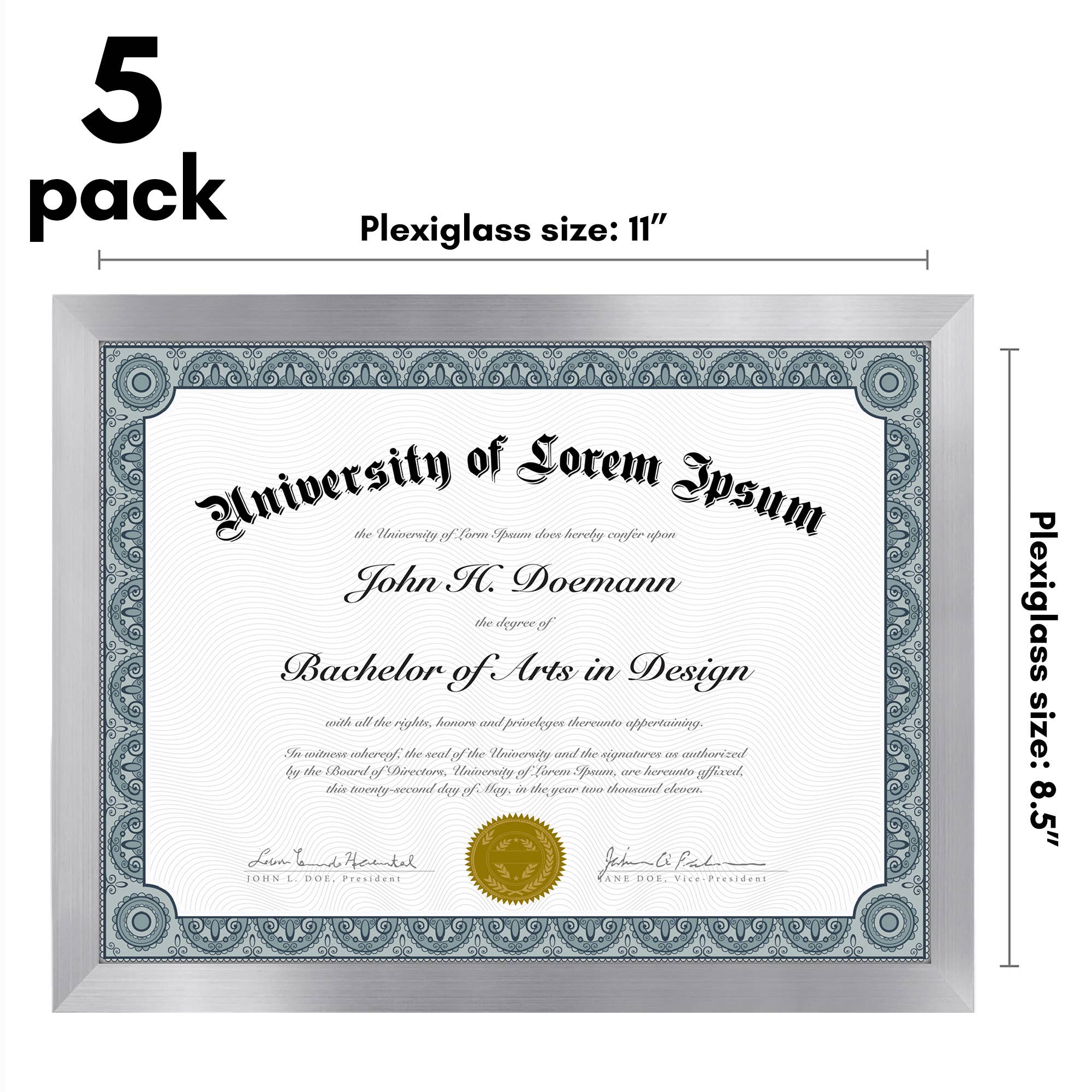 Americanflat - Wholesale Picture Frame - Americanflat 5 Pack Picture Frames With Mat Plexiglass Cover141