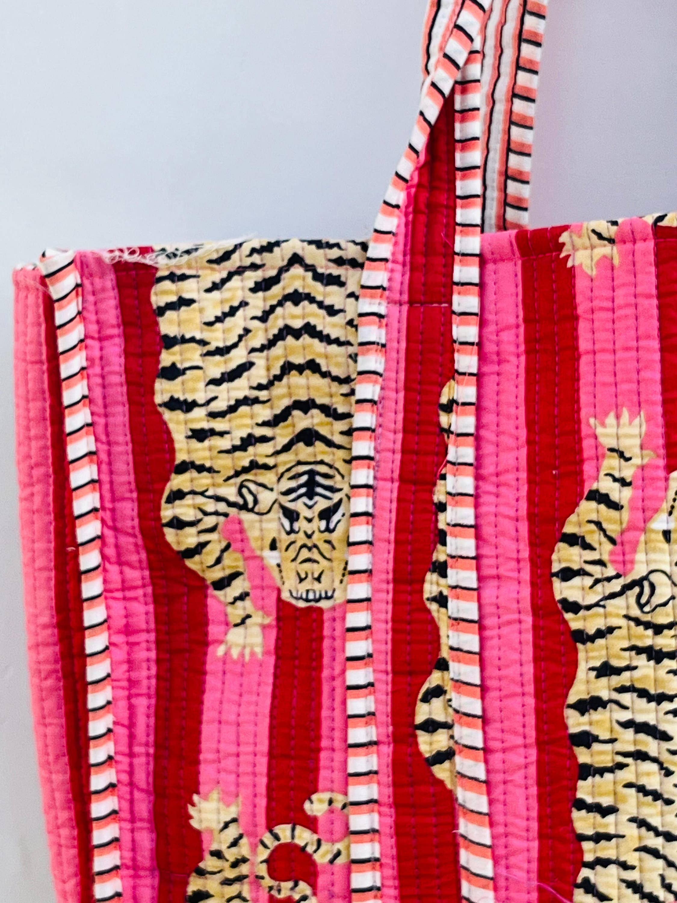 Bhawana Handicrafts - Wholesale Draagtas - Dames - Gewatteerde katoenen draagtas met handblokprint1