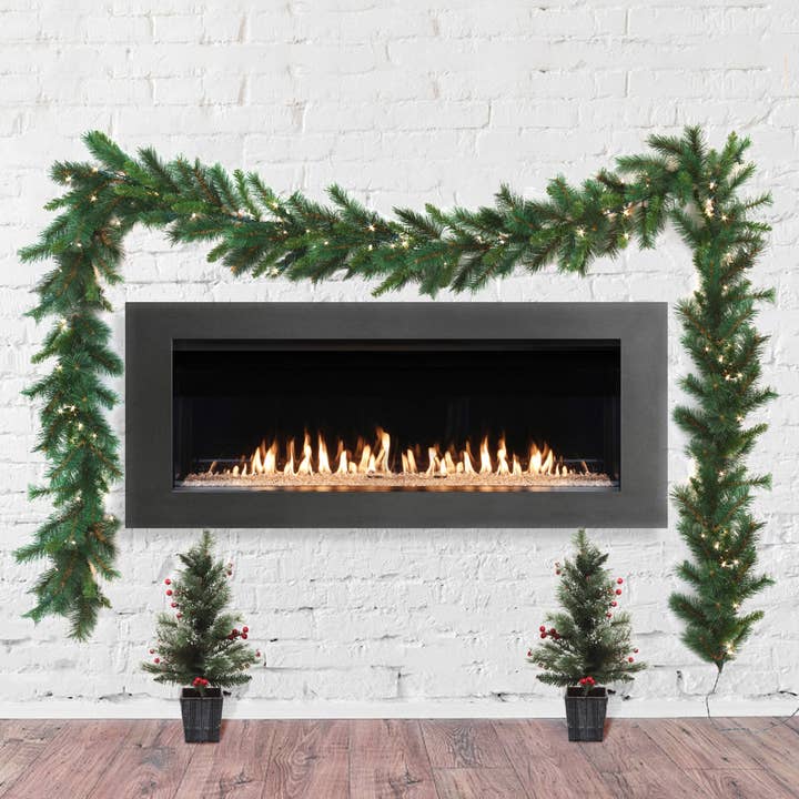 Larksilk - Wholesale Bunting/Garland - 9' Pre-Lit Majestic Pine Christmas Garland, 160 Faux Tips