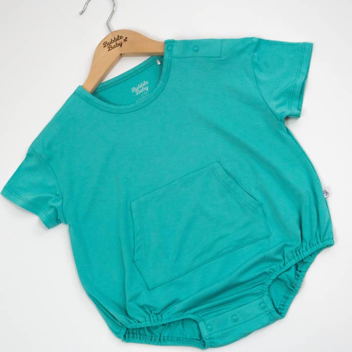 Bubble Baby - Wholesale Bodysuit (Non-Footed) - Baby - Turquoise | Short Sleeve Bubble Romper