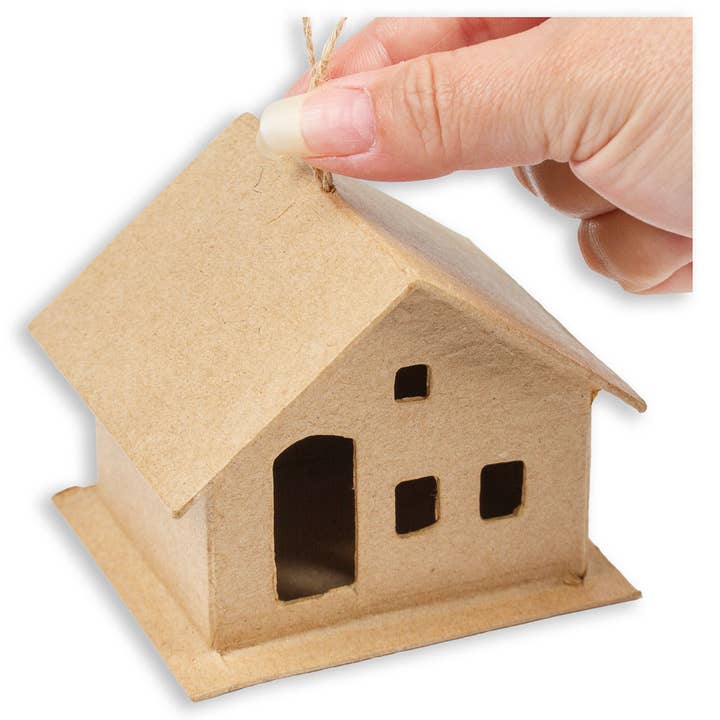 Factory Direct Craft - Vente Décorations de table - Ensemble de Maisons en Papier Mâché - 1 Sac de 3 Maisons de Styles Assortis2