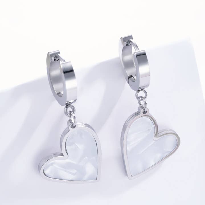 BYREN | ÉLINE L'ATELIER - Wholesale Dangle Earrings - Creole earrings with mother-of-pearl 124DY222