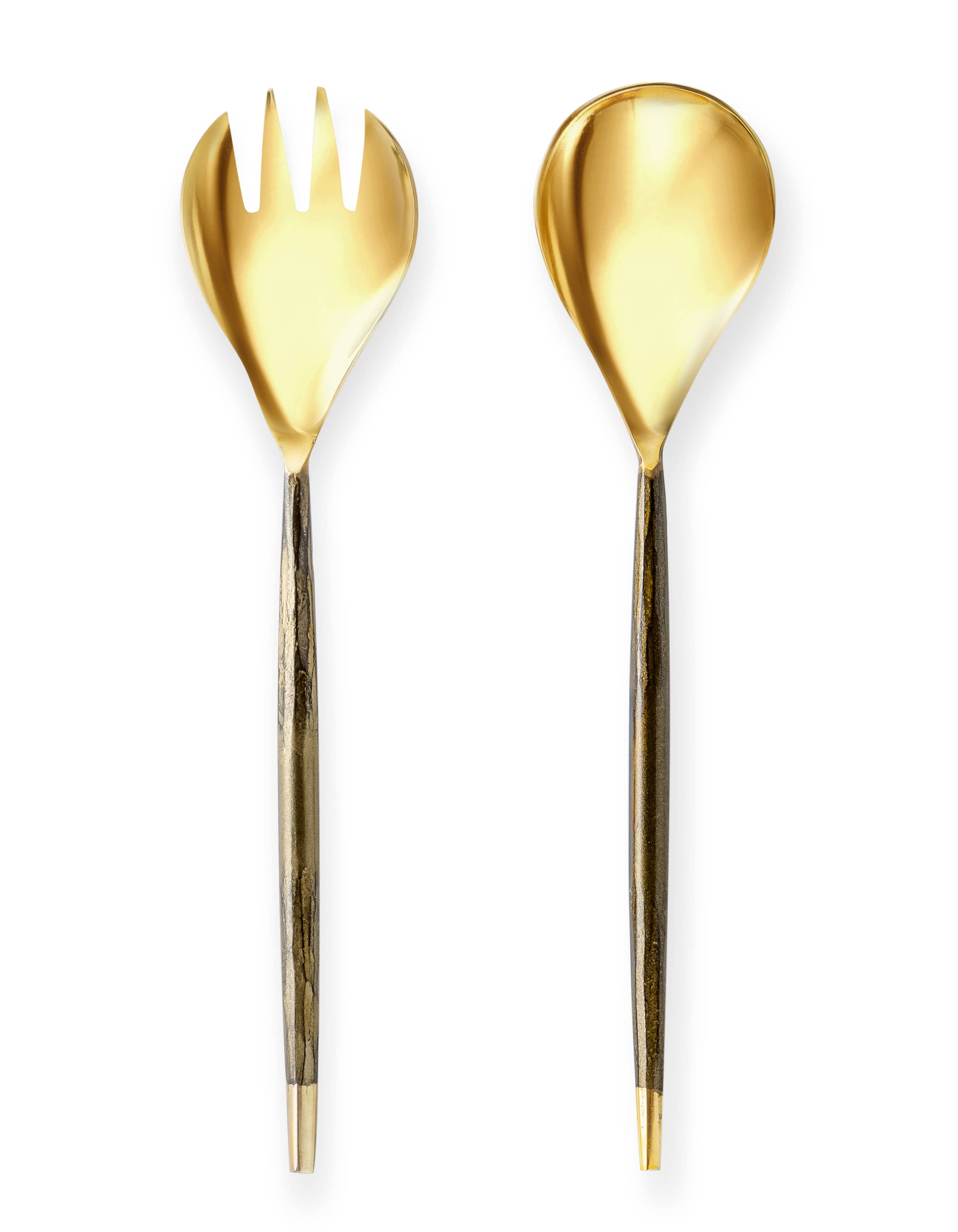 CLASSIC TOUCH DECOR INC. - Wholesale Serving Utensil - 12”L Set Of 2  Salad Servers  Gold1