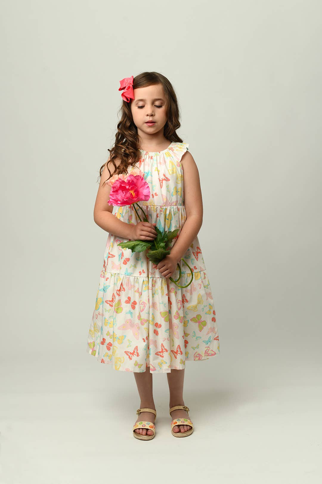 Minna - Wholesale Dress - Kids - Tiered Twirl Dress - Butterfly Ballet Petal Pastels7