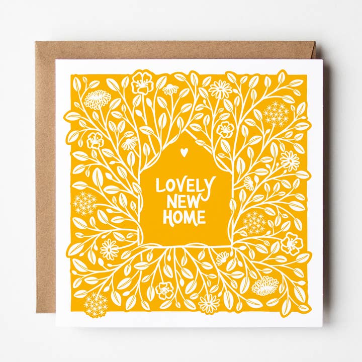 Hilsen kort | Dejligt nyt hjem | Nyt hus | Serigrafi for engroshandel hos Once upon a Dandelion