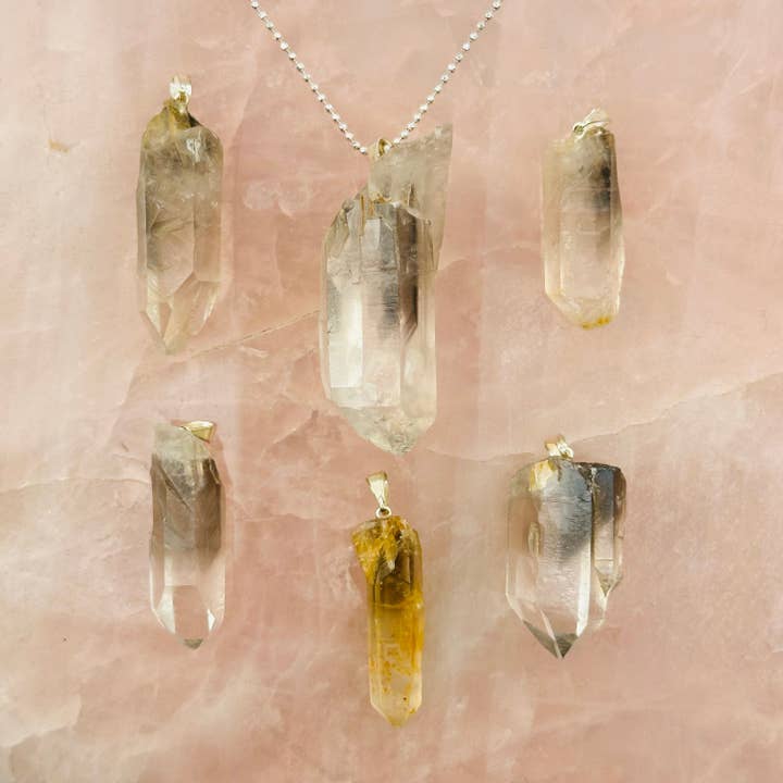 Rock Paradise - Wholesale Individual Charm/Pendant - Crystal Black Phantom Lithium Quartz Pendant RARE Find