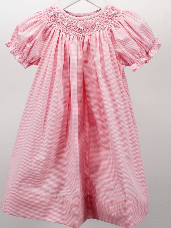 Pink Geometric Flowers Sophia Dress for wholesale by Baby Blessings Clothing