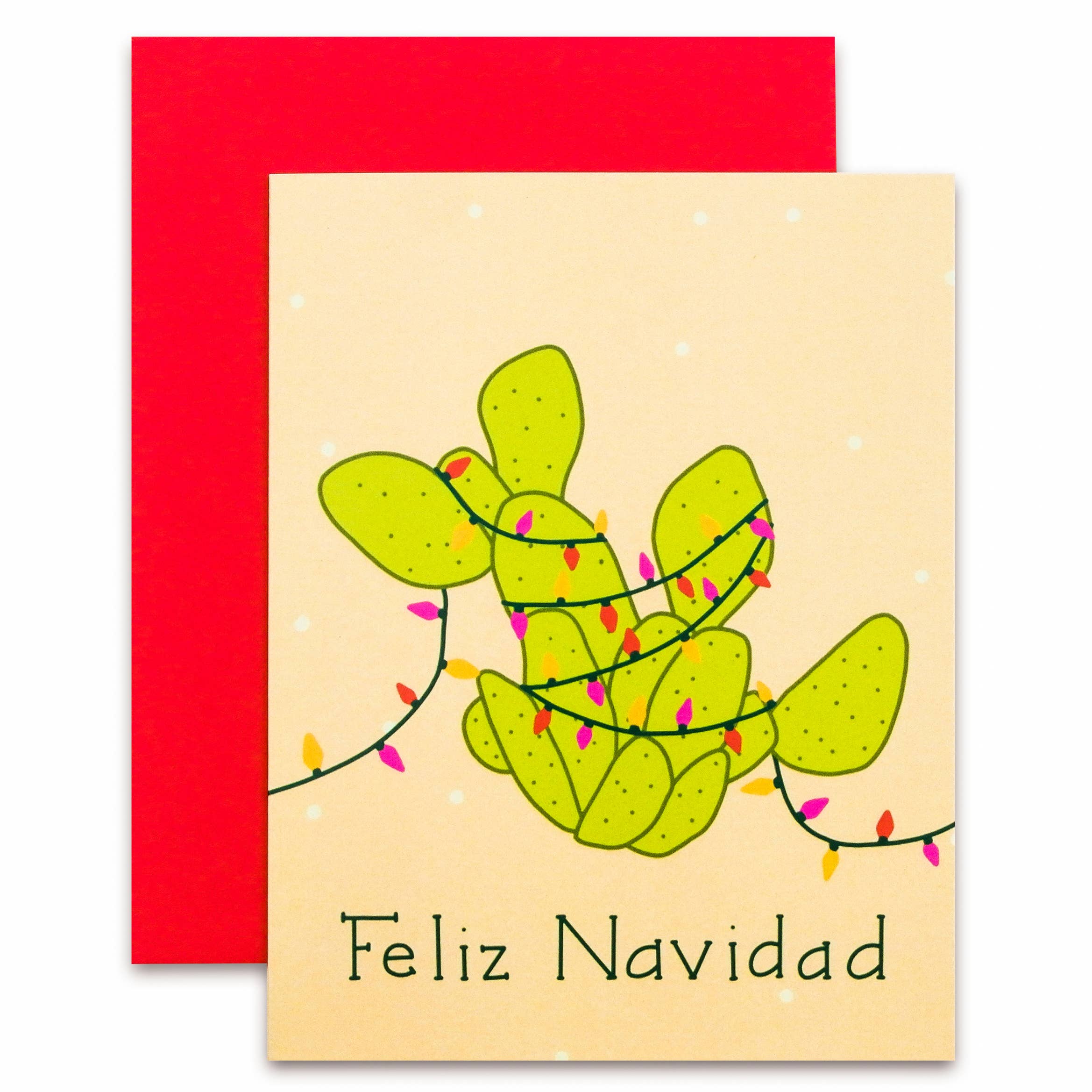 Cat Snapp Studio - Wholesale Christmas Card - Feliz Navidad Cactus Greeting Card - Boxed Set of 82