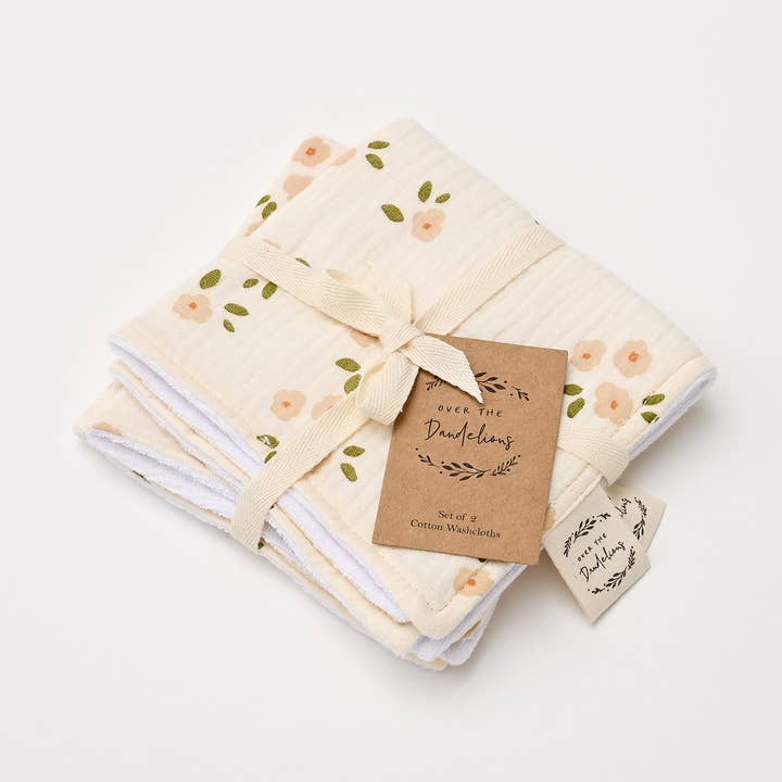 Tvättlappar Set om 2 - Daisy för wholesale av Over the Dandelions