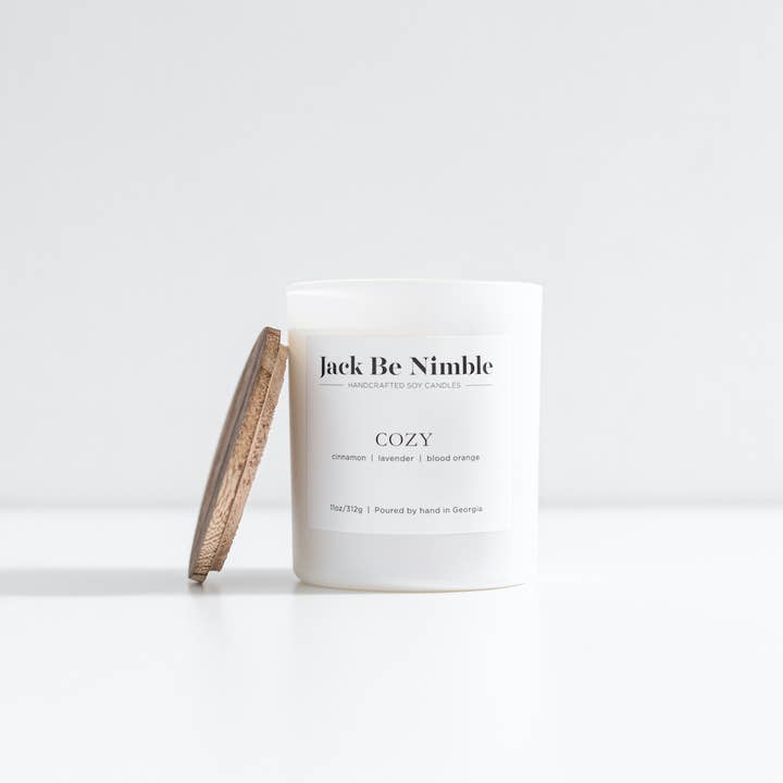 Jack Be Nimble Candles - Wholesale Jar/Filled Candle - 11oz Cozy • Winter Soy Candle – Cinnamon + Lavender2