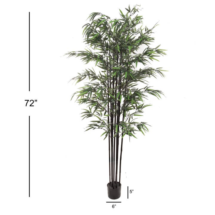 Larksilk - Venta al por mayor Plantas artificiales - Árbol de bambú negro artificial de 1,8 m en maceta negra para decoración interior