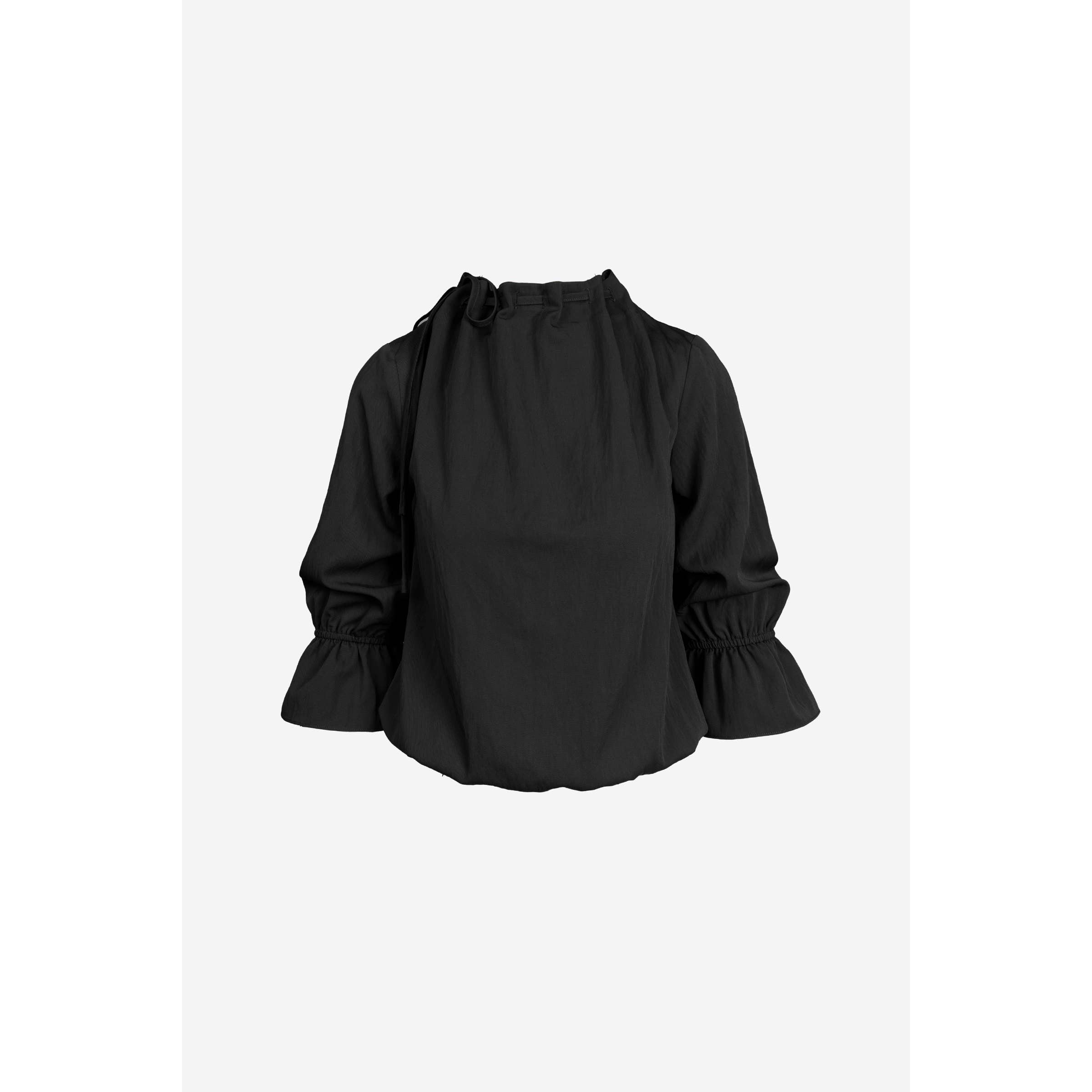 Naked Zebra - Wholesale Blouse - Women's - Long Sleeve Cinched Mock Neck Blouse1