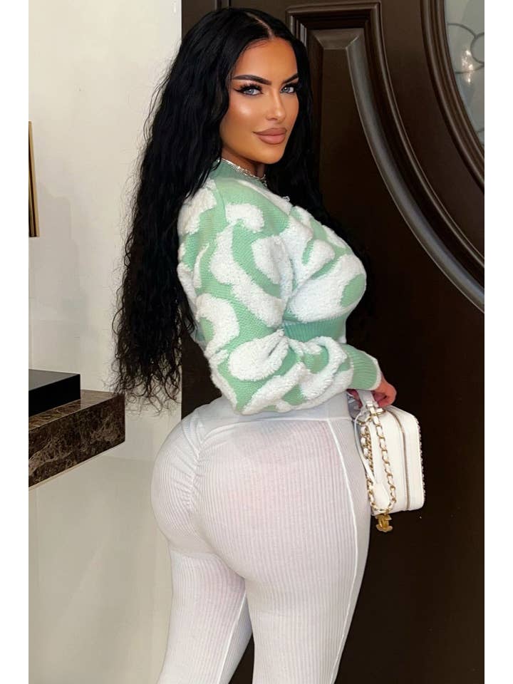 5besties inc - Vendita all'ingrosso Cardigan - Donna - CARDIGAN CORTO IN MAGLIONE A BLOCCHI DI COLORE4