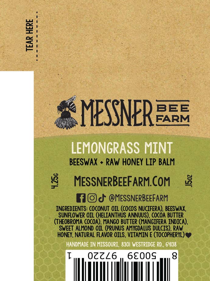 Messner Bee Farm - Wholesale Lip Balm - Lemongrass Mint Lip Balm4