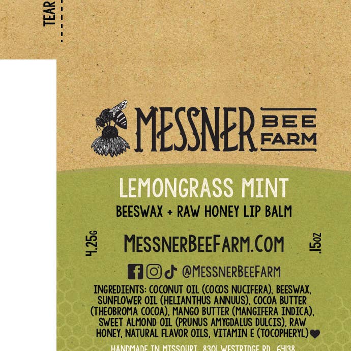 Messner Bee Farm - Wholesale Lip Balm - Lemongrass Mint Lip Balm4