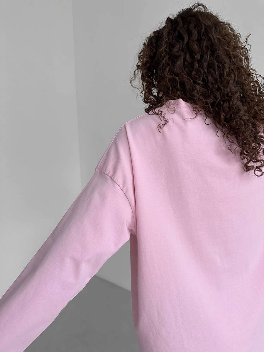 Rosa Clothing - Wholesale T-Shirt - Women's - Oversized long sleeve cotton t-shirt women tee17