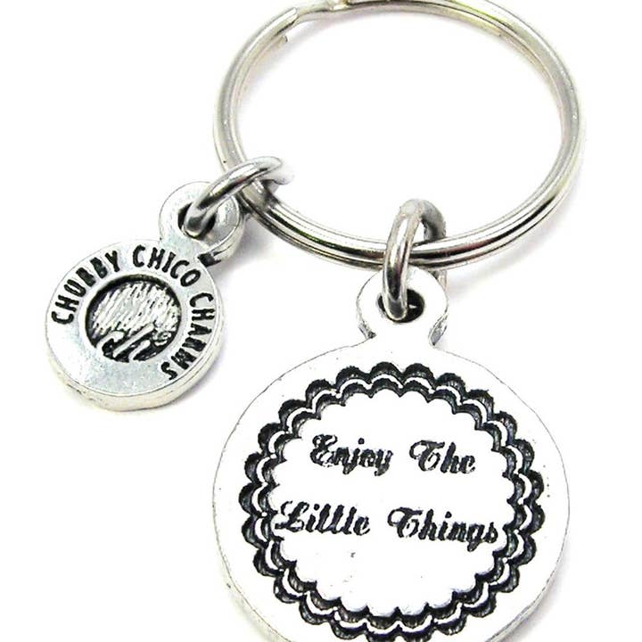 Enjoy The Little Things Key Chain Positivity Expressions for wholesale by Chubby Chico Charms