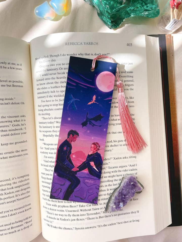 Fourth Wing Bookmark for wholesale by Brittany Keller Art