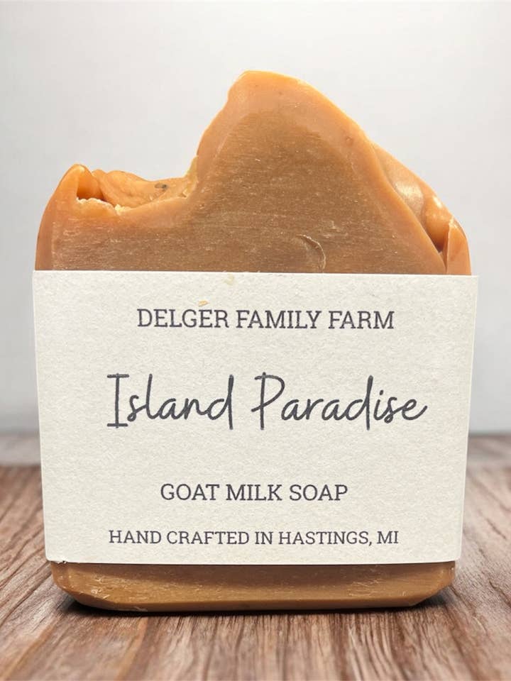 Island Paradise Goat Milk Soap for wholesale by Delger Family Farm