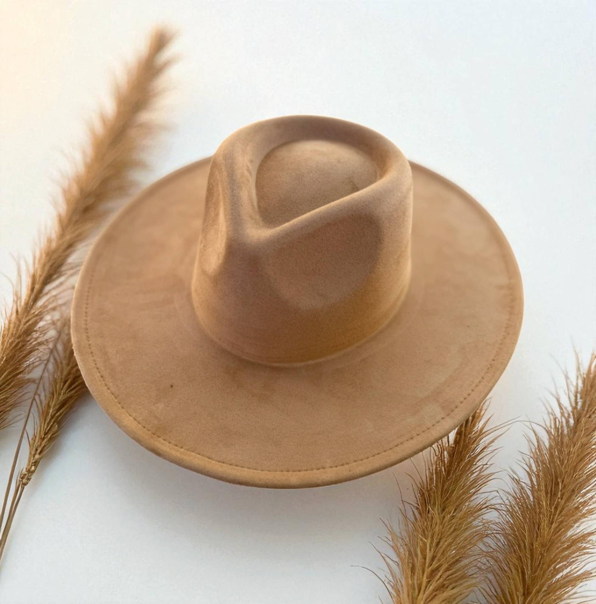 Bella Betty - Wholesale Fedora - Unisex - Vegan Suede Wide Brim Rancher Hat 28