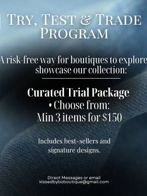 Programa Tentar, Testar e Trocar por atacado de Kissed by BO