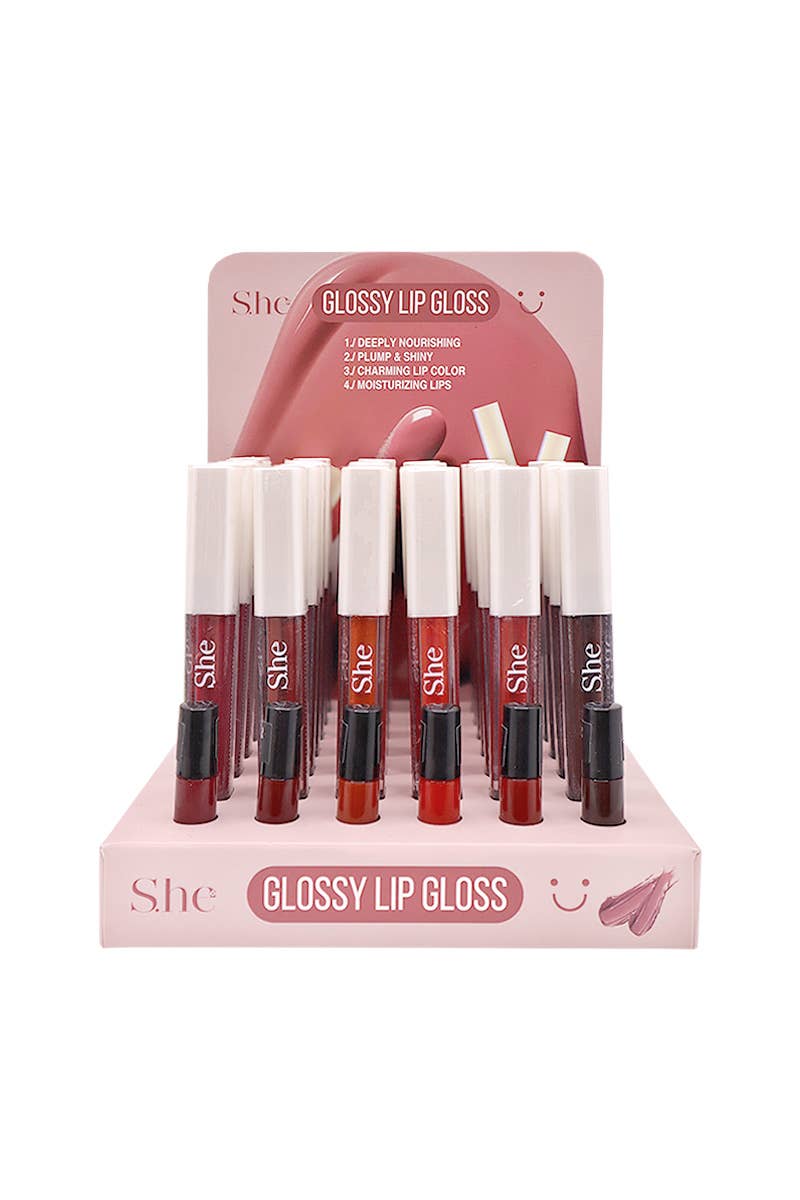 PINEAPPLE Beauty - Wholesale Lip Gloss - SHE LG1056 Red Glossy Lip Gloss - 36 0