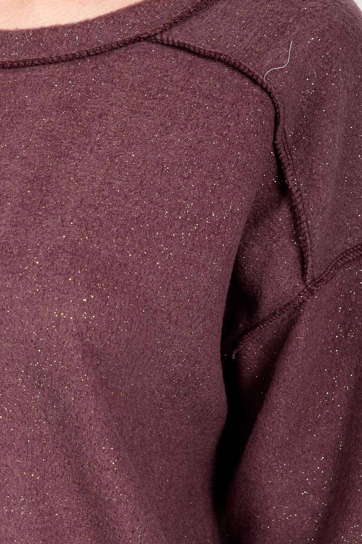 7th Ray - Vendita all'ingrosso Felpa - Donna - Top Pullover con Accenti Glitterati in Metallo Morbido Spazzolato T60462