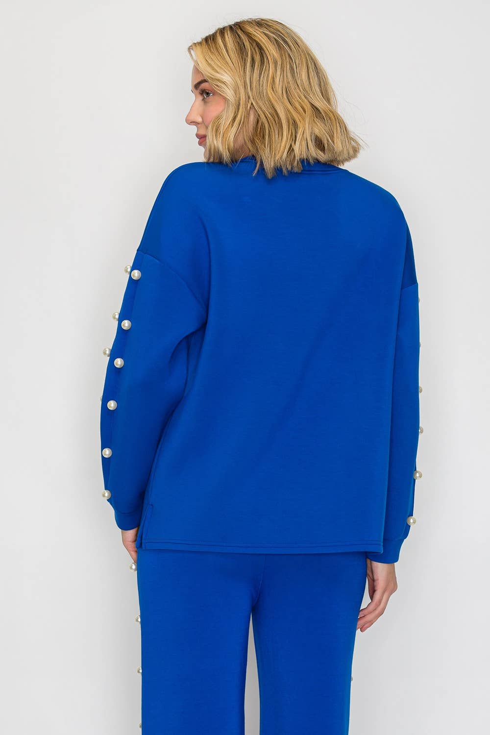 Joh Apparel - Venta al por mayor Jersey corto de punto - Mujer - Top de perlas Katri Stretch French Scuba19