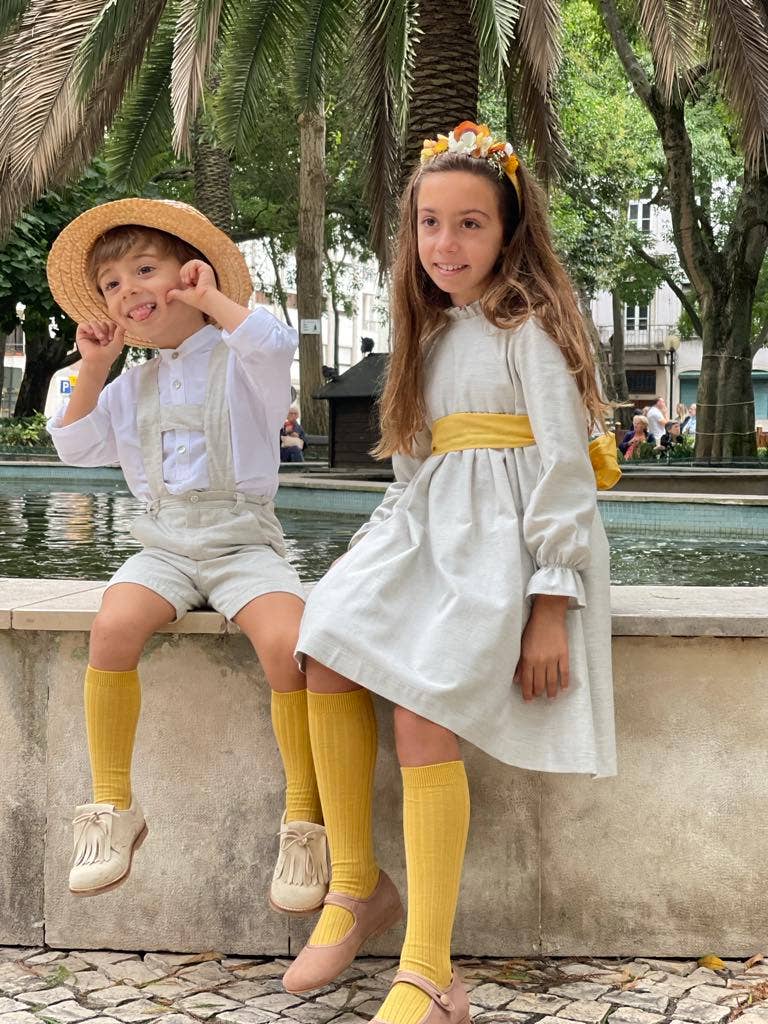 Nós e Tranças - Wholesale Clothing Set - Baby - Conjunto Cinza Calções Com Peitilho & Túnica1