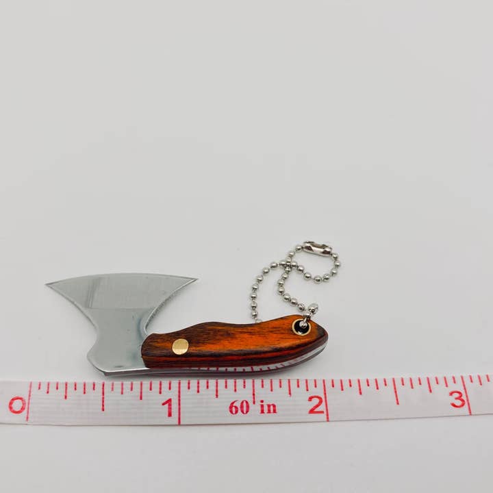 Mio Queena - Wholesale Pocket Knife/Holder - Wooden Handle Mini Stainless Steel Axe With Protective Cover