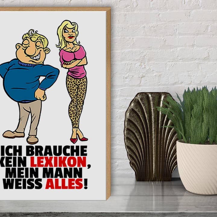 Femer - Vendita all'ingrosso Cartelli - Cartello in legno 30x40 cm Non serve un lessico, l'uomo sa tutto2