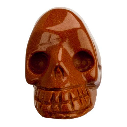 EHAWA - Wholesale Decorative Figurine - Engraving Skull, 36mm, Goldstone0