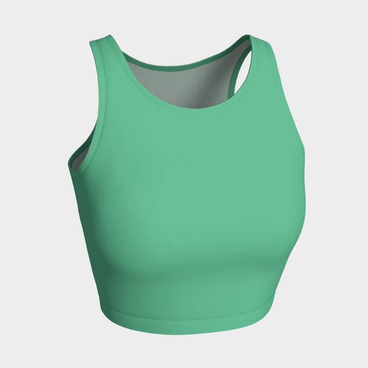 Solid Athletic Crop Top - Light Green for wholesale by SummerTies